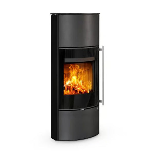 Kaminofen HEIDAL H 10 | Außengehäuse aus Keramik | 6,3 kW | Weiß-Schwarz