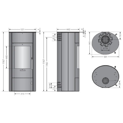 Kaminofen Oranier Polar W+ 2.0 | 6,5 kW